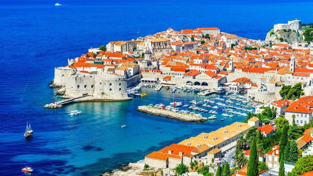 Dubrovnik, Croatia. Picturesque view on the old town and Dalmatian Coast.