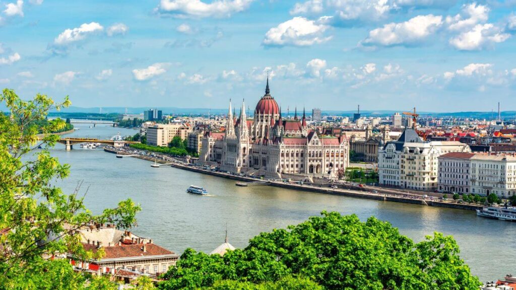 Hungarian parliament building in Budapest.
